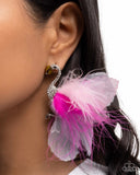Feathered Flamingo - Pink - Paparazzi Accessories - Earring - Jewelry with Erin Binford