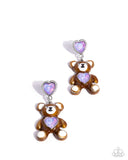 Traditional Teddy - Purple - Paparazzi Accessories - Earring - Jewelry with Erin Binford