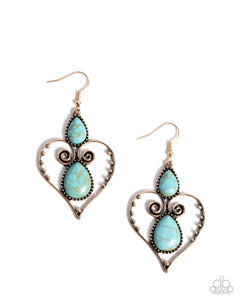 Selfless Stones - Gold - Paparazzi Accessories - Earring - Jewelry with Erin Binford