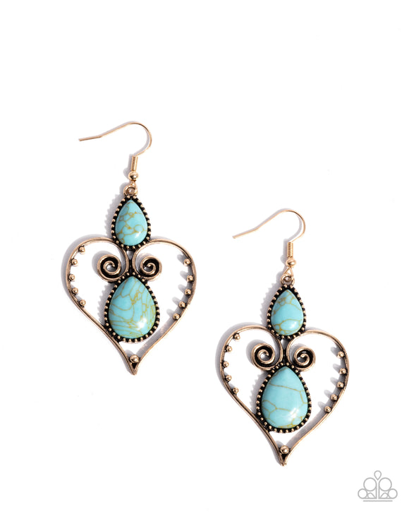 Selfless Stones - Gold - Paparazzi Accessories - Earring - Jewelry with Erin Binford