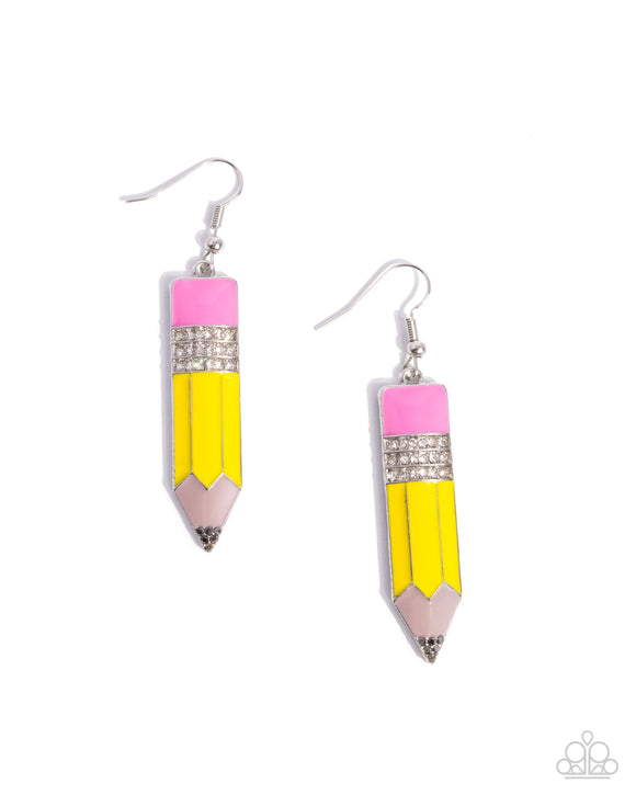 Iconic Institution - Yellow - Paparazzi Accessories - Earring - Jewelry with Erin Binford
