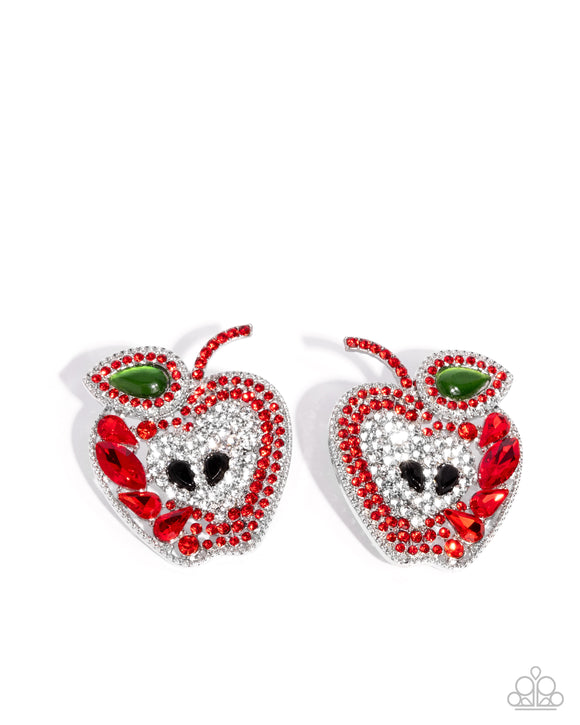Apple for the Teacher - Red - Paparazzi Accessories- Earring - Jewelry with Erin Binford