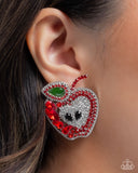 Apple for the Teacher - Red - Paparazzi Accessories- Earring - Jewelry with Erin Binford