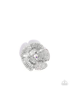 Festive Flourish - White - Paparazzi Accessories -Brooch - Jewelry with Erin Binford