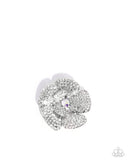 Festive Flourish - White - Paparazzi Accessories -Brooch - Jewelry with Erin Binford