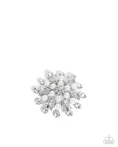 Pearly Prologue - White - Paparazzi Accessories - Brooch - Jewelry with Erin Binford
