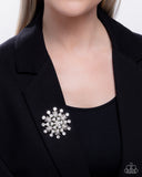Pearly Prologue - White - Paparazzi Accessories - Brooch - Jewelry with Erin Binford
