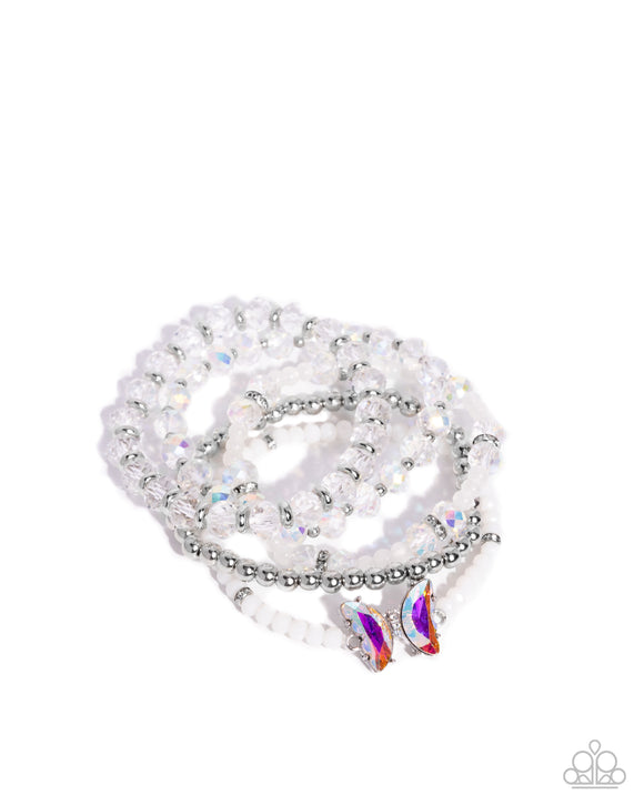 Aerial Abundance - White - Paparazzi Accessories - Bracelet