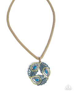 Peacock Patchwork - Brass - Paparazzi Accessories - Necklace - Jewelry with Erin Binford