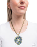 Peacock Patchwork - Brass - Paparazzi Accessories - Necklace - Jewelry with Erin Binford
