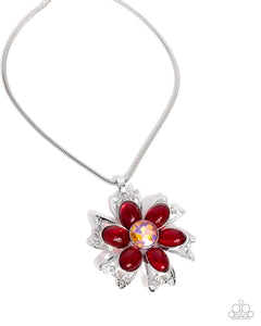 Floral Figurehead - Red - Paparazzi Accessories - Necklace - Jewelry with Erin Binford