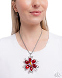 Floral Figurehead - Red - Paparazzi Accessories - Necklace - Jewelry with Erin Binford