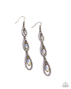 Teardrop Tenure - Brass - Paparazzi Accessories - Earring