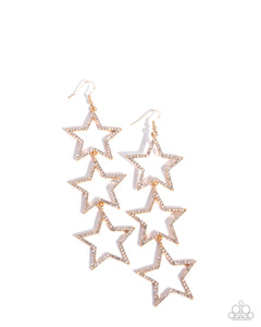 Star-Crossed Success - Gold - Paparazzi Accessories - Earring - Jewelry with Erin Binford