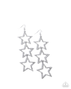 Star-Crossed Success - White - Paparazzi Accessories - Earring - Jewelry with Erin Binford