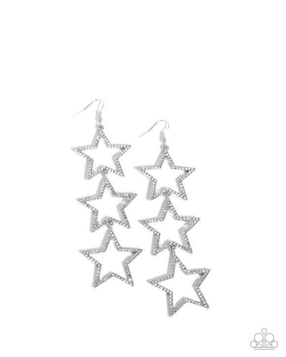 Star-Crossed Success - White - Paparazzi Accessories - Earring