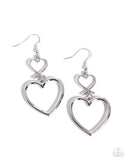 Sweetheart Symmetry - Silver - Paparazzi Accessories - Earring