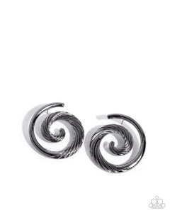 Spiral Silhouette - Black - Paparazzi Accessories - Earring - Jewelry with Erin Binford