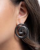 Spiral Silhouette - Black - Paparazzi Accessories - Earring - Jewelry with Erin Binford