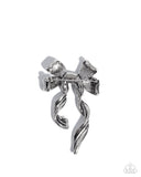 Bow Bonanza - Silver - Paparazzi Accessories - Brooch - Jewelry with Erin Binford