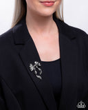 Bow Bonanza - Silver - Paparazzi Accessories - Brooch - Jewelry with Erin Binford