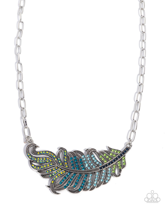 Fancy Feather - Blue - Paparazzi Accessories - Necklace - Jewelry with Erin Binford