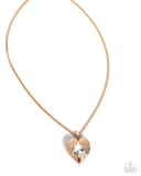 Heartfelt Honor - Gold -Paparazzi Accessories - Necklace - Jewelry with Erin Binford
