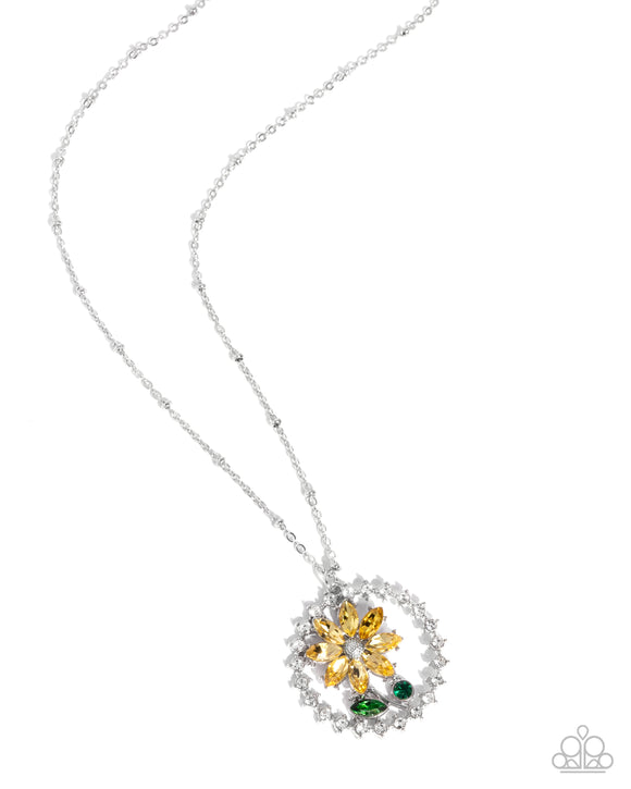 Framing Florals - Yellow - Paparazzi Accessories - Necklace - Jewelry with Erin Binford