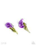 Tulip Tribute - Purple - Paparazzi Accessories - Earring - Jewelry with Erin Binford