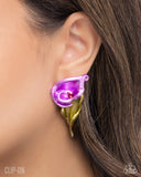 Tulip Tribute - Purple - Paparazzi Accessories - Earring - Jewelry with Erin Binford