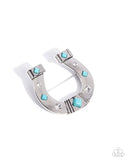Horseshoe Horizon - Blue - Paparazzi Accessories- Brooch - Jewelry with Erin Binford