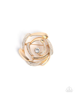 Singing Spirals - Gold - Paparazzi Accessories - Brooch - Jewelry with Erin Binford