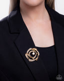 Singing Spirals - Gold - Paparazzi Accessories - Brooch - Jewelry with Erin Binford