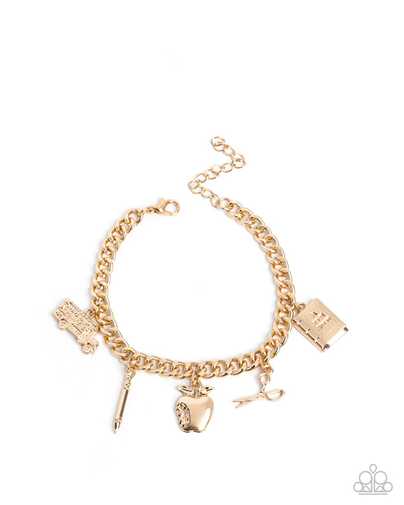 School is in Session - Gold - Paparazzi Accessories - Bracelet - Jewelry with Erin Binford