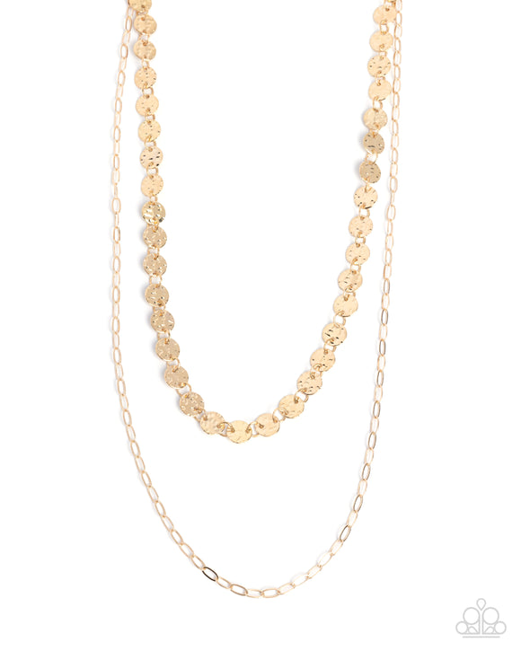 Dominant Discs - Gold - Paparazzi Accessories - Necklace