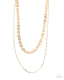 Dominant Discs - Gold - Paparazzi Accessories - Necklace
