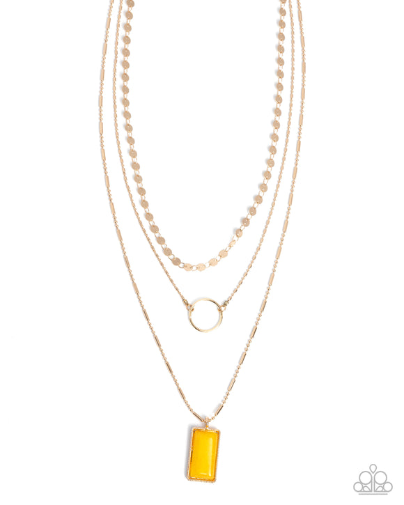 Layered Lyric - Yellow - Paparazzi Accessories - Necklace