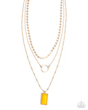 Layered Lyric - Yellow - Paparazzi Accessories - Necklace