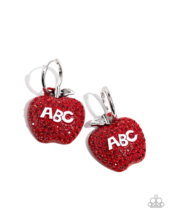 Adorable ABCs - Red - Paparazzi Accessories - Earring - Jewelry with Erin Binford