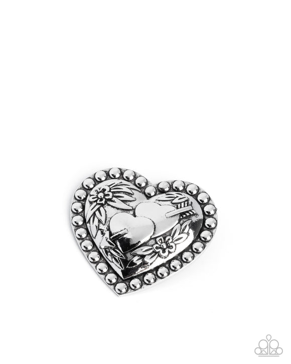 A Breath of Fresh Romance - Silver - Paparazzi Accessories - Brooch - Jewelry with Erin Binford