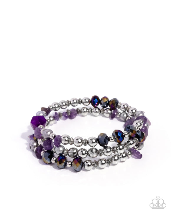Fresh Fantasy - Purple - Paparazzi Accessories - Bracelet - Jewelry with Erin Binford