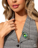 Peacock Pedigree - Green - Paparazzi Accessories - Brooch - Jewelry with Erin Binford