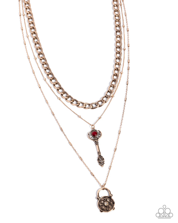 Keen Keys - Red - Paparazzi Accessories - Necklace - Jewelry with Erin Binford