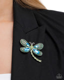 Divine Dragonfly - Green - Paparazzi Accessories - Brooch - Jewelry with Erin Binford