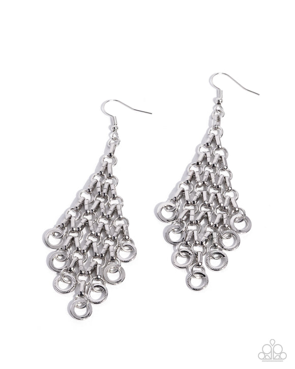 Decisive Delivery - Silver - Paparazzi Accessories -Earring
