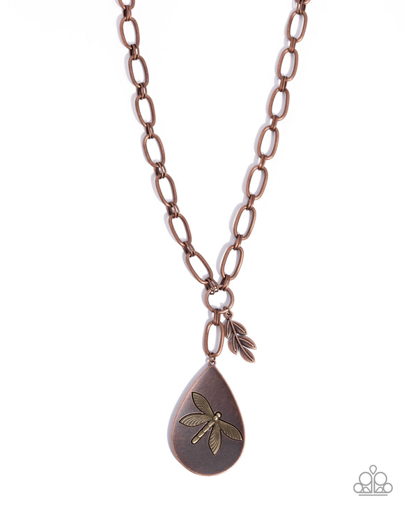 Deluxe Dragonfly - Copper - Paparazzi Accessories - Necklace - Jewelry with Erin Binford
