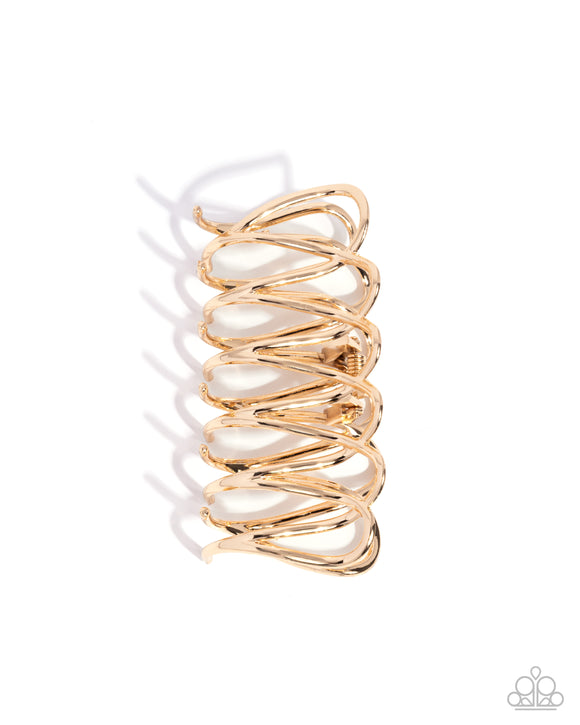 Scalloped Showstopper - Gold - Paparazzi Accessories - Hair Clip - Jewelry with Erin Binford