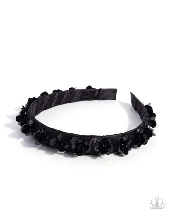 Floral Film - Black - Paparazzi Accessories - Headband - Jewelry with Erin Binford