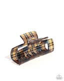 Prized Plaid - Brown - Paparazzi Accessories -Hair Clip - Jewelry with Erin Binford