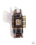 Prized Plaid - Brown - Paparazzi Accessories -Hair Clip - Jewelry with Erin Binford